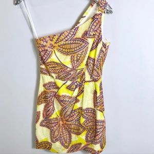 Trina Turk One Shoulder Floral Dress